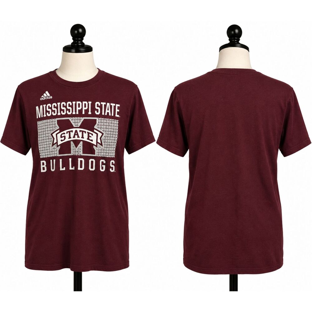 Mississippi State Bulldogs Adidas T-Shirt Men's Medium Maroon--ITEM #2763